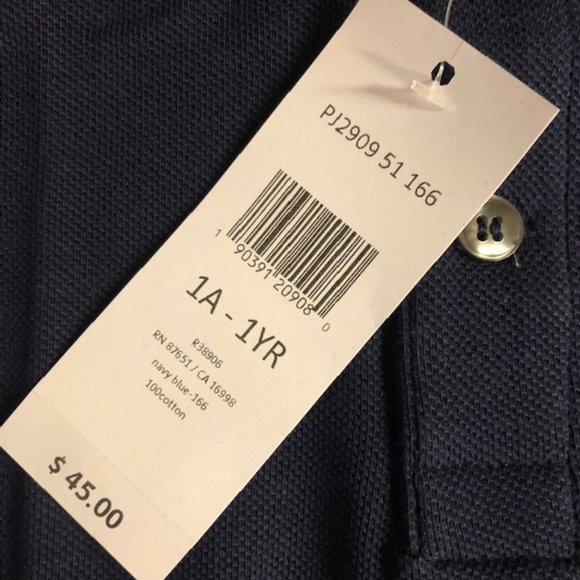 LACOSTE SHORT SLEEVE CLASSIC POLO SHIRT - US LITTLE BOYS 1YR - NAVY - Picture 3 of 3